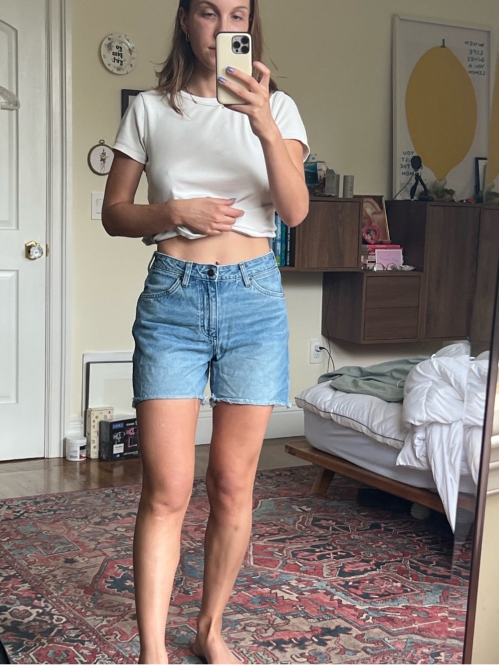 Wrangler Light Blue Denim Jean Shorts